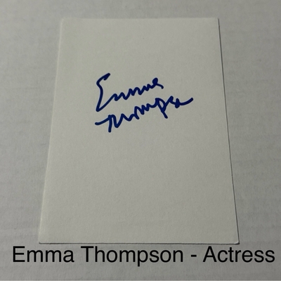 Emma Thompson signed signed card