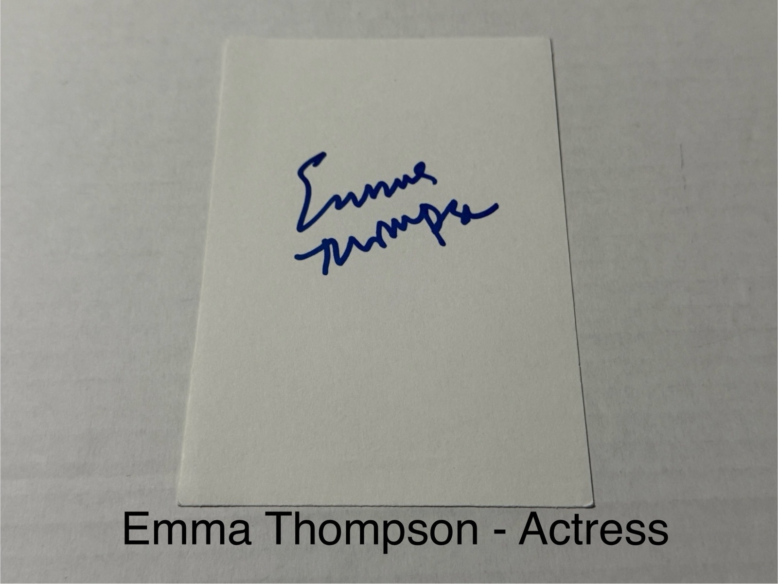 Emma Thompson signed signed card