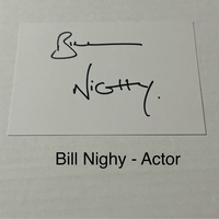 Bill Nighy signed signed card
