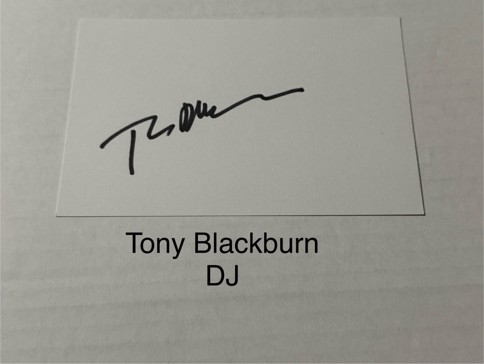 Tony Blackburn signed signed card