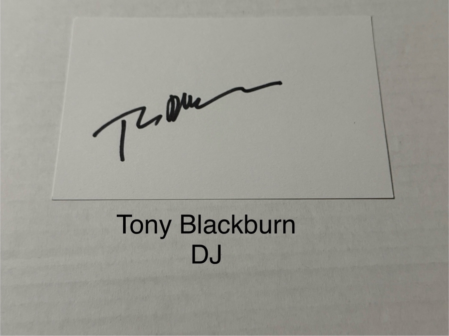 Tony Blackburn signed signed card