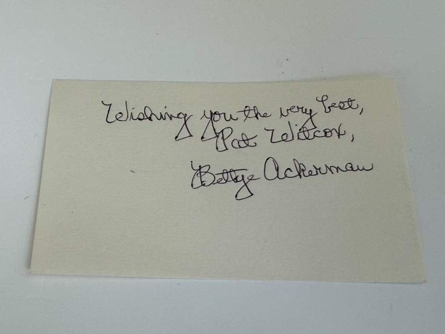 Bettye Ackerman signed card