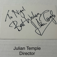Julian Temple signed signed card