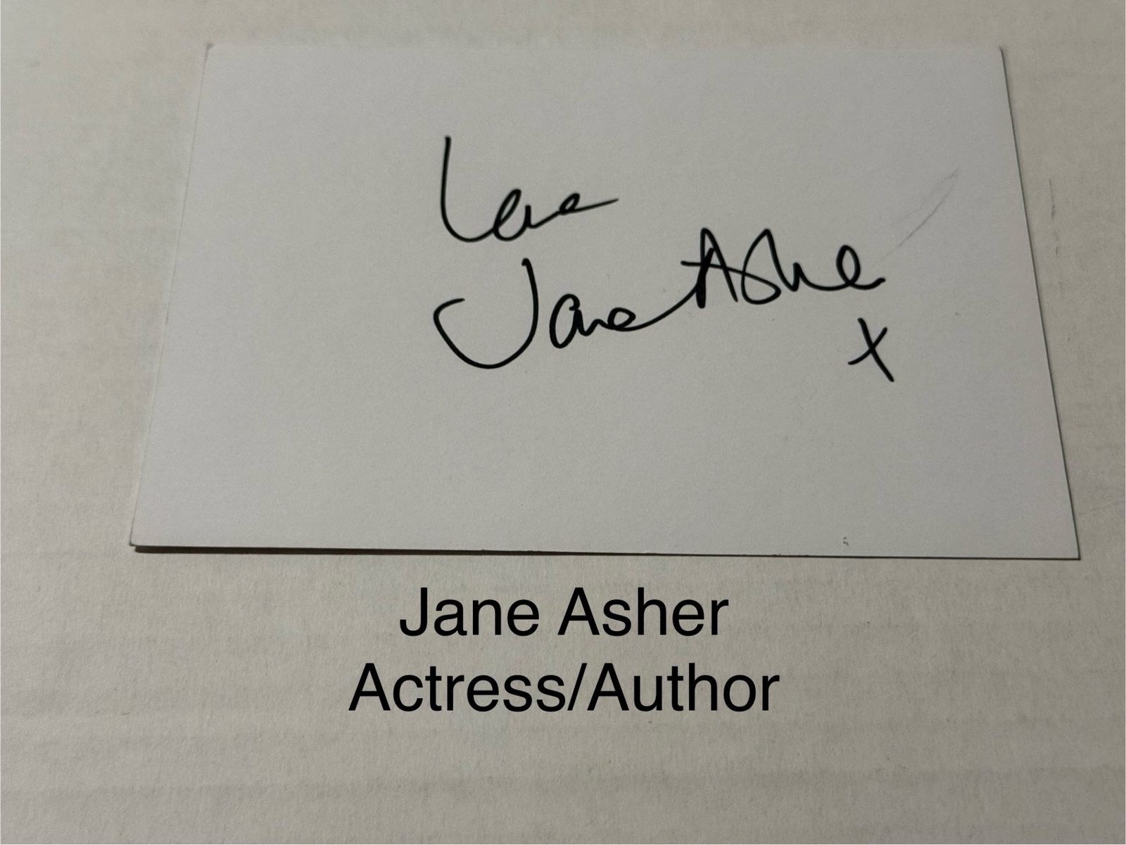 Jane Ashe signed signed card