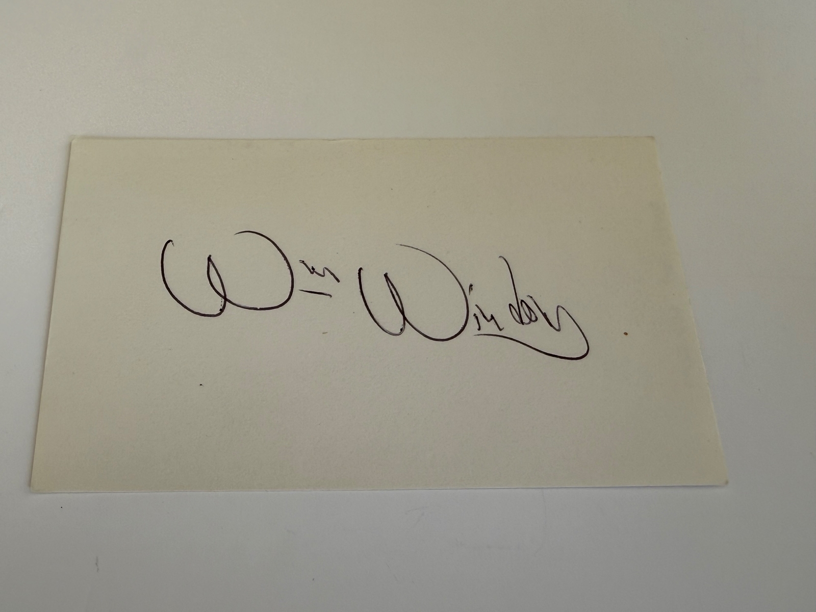 William Winston signed card