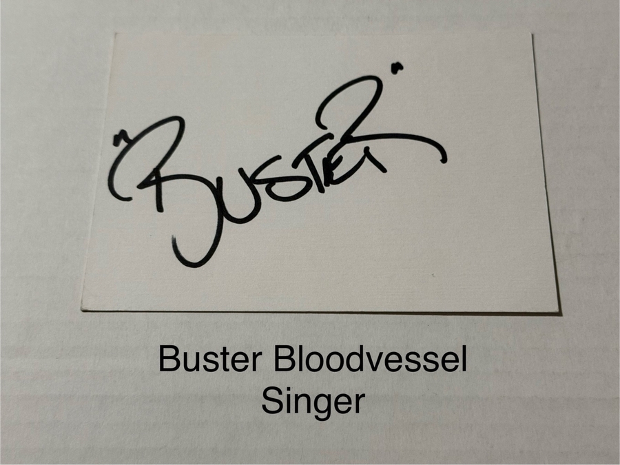 Buster Bloodvessel signed signed card