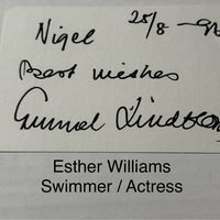 Esther Williams signed signed card