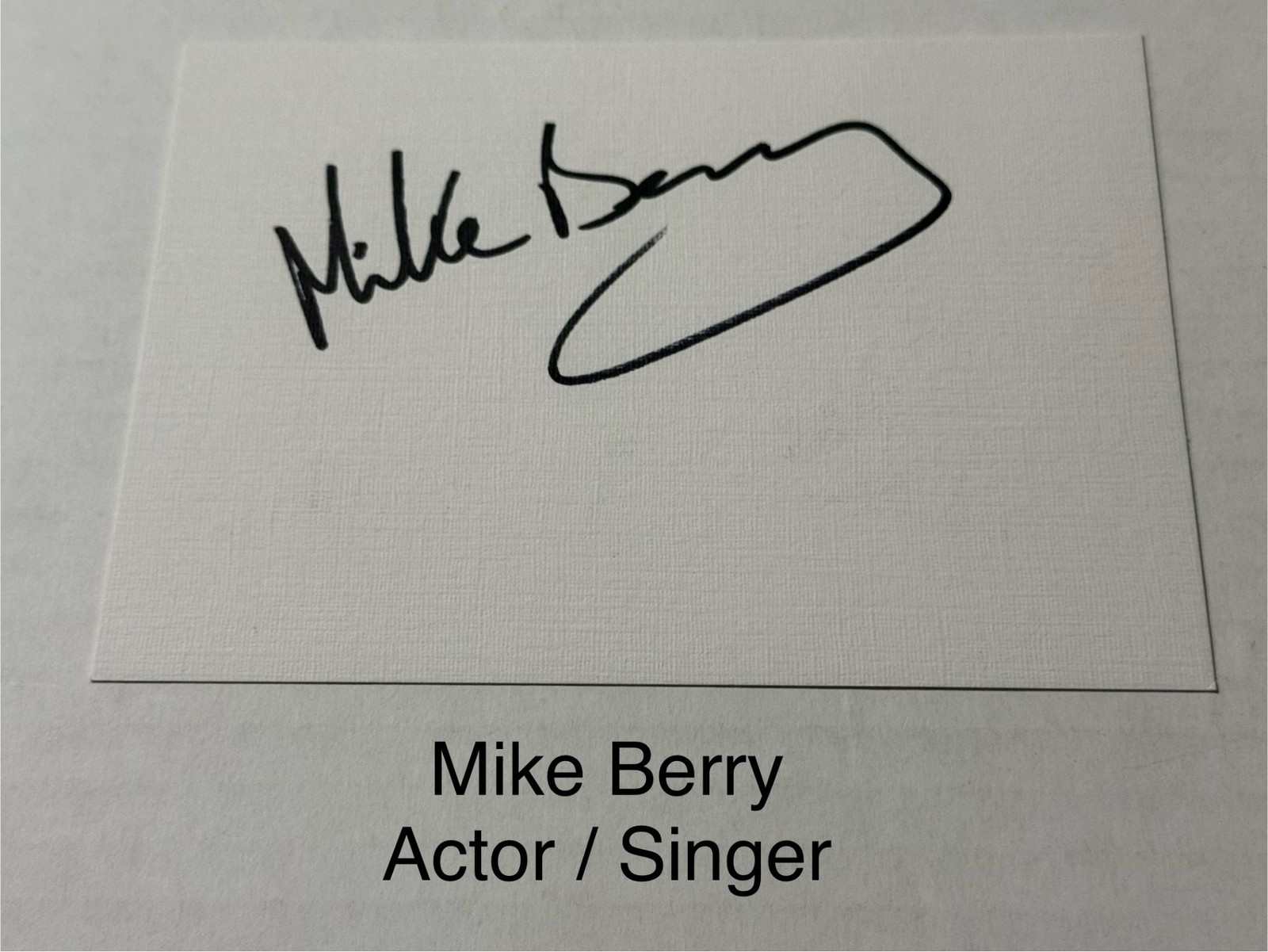 Mike Berry signed signed card