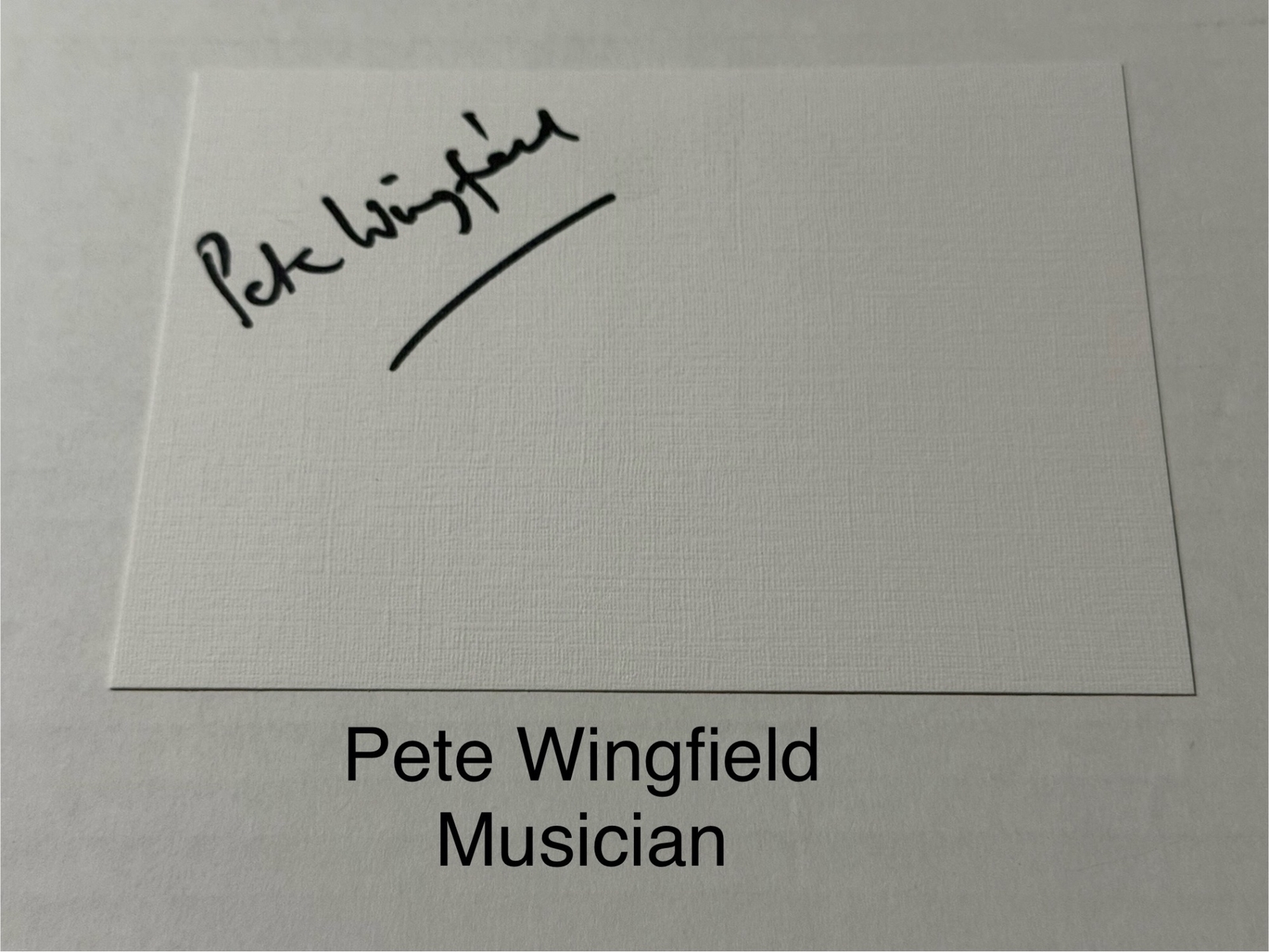 Pete Wingfield signed signed card