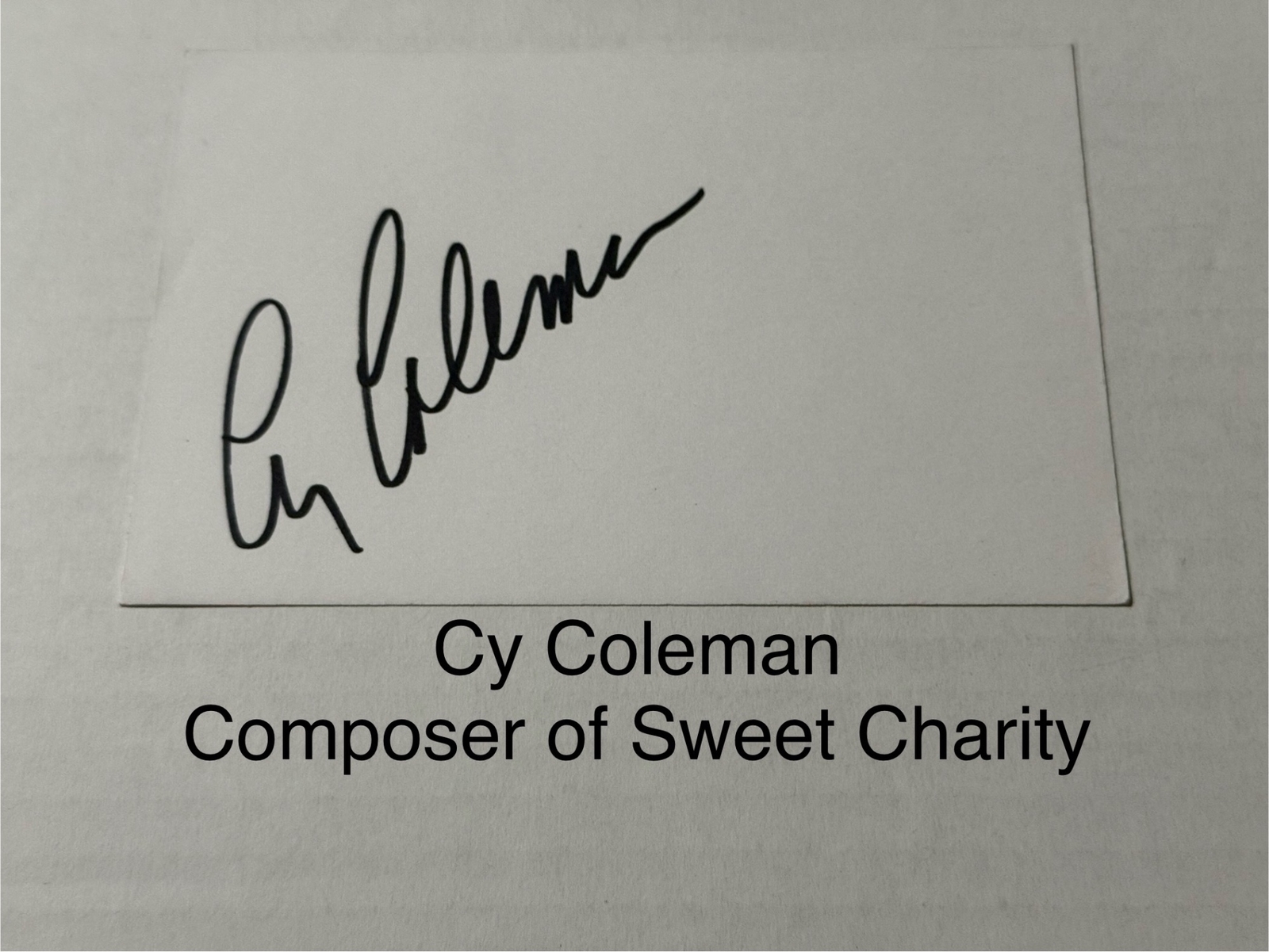 Cy Coleman signed signed card