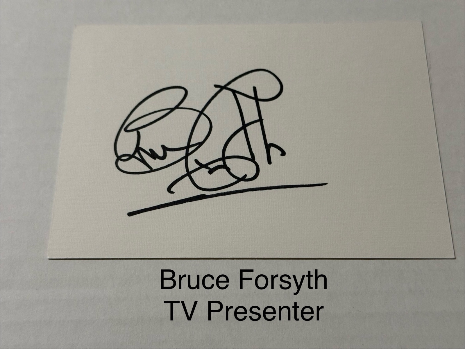 Bruce Forsyth signed signed card