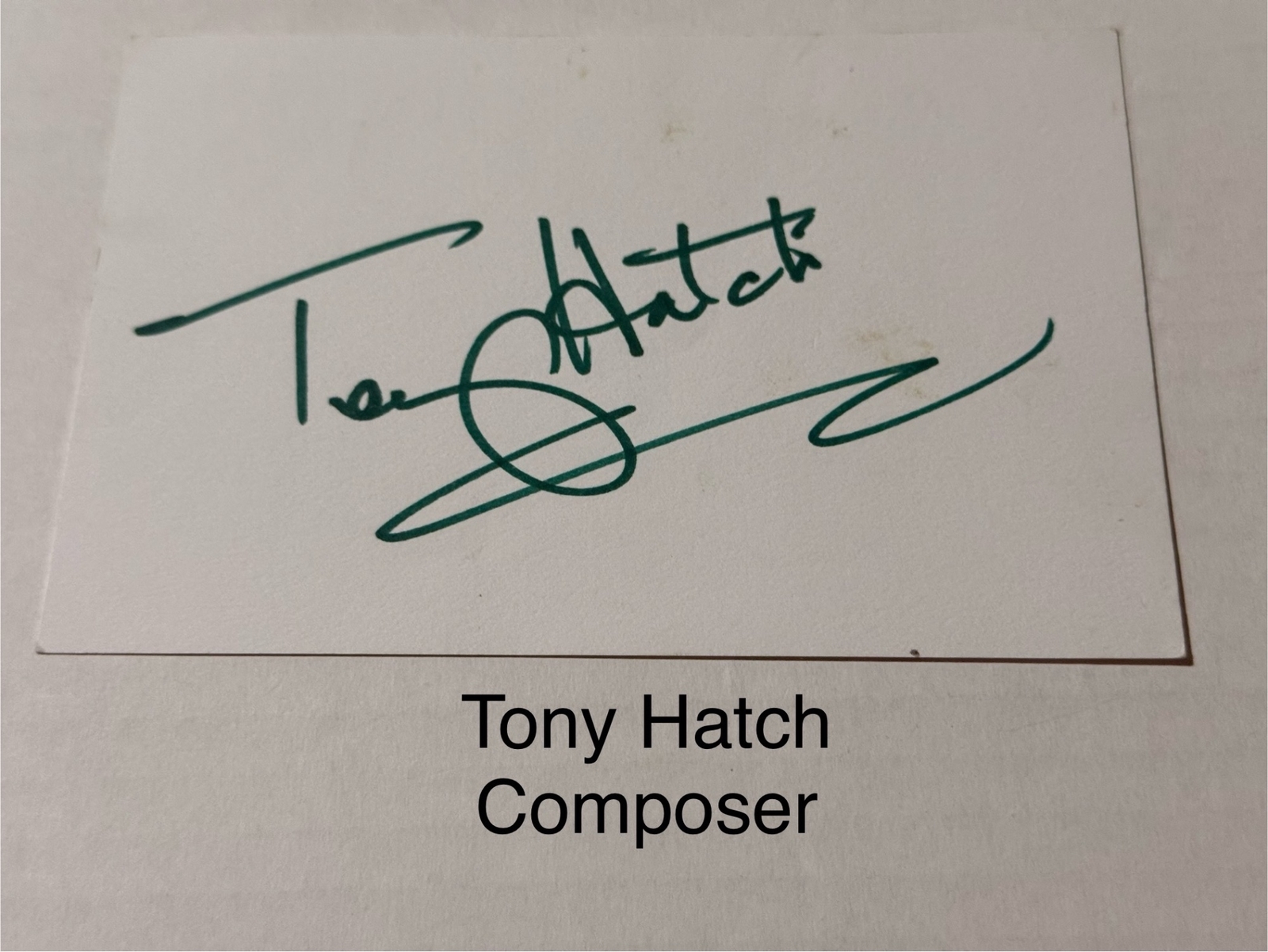 Tony Hatch signed signed card
