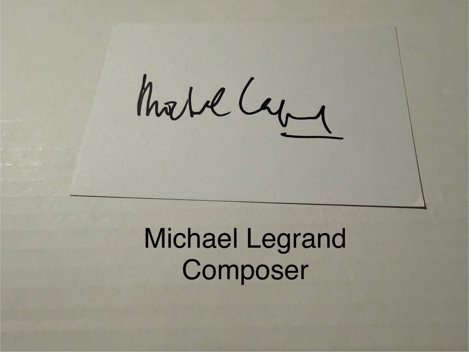Michael LeGrand signed signed card