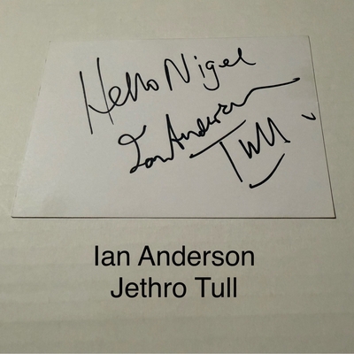 Ian Anderson signed signed card