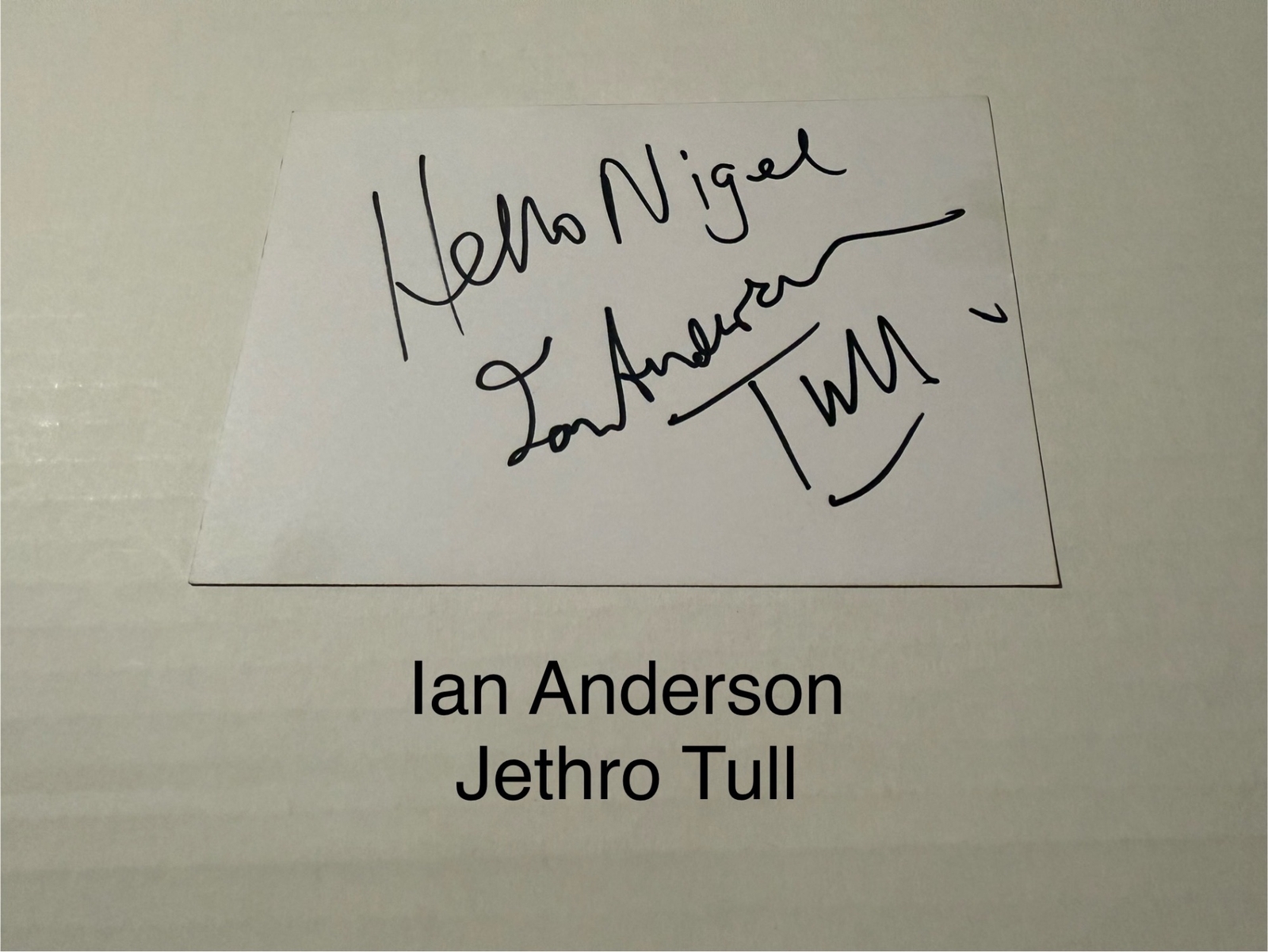 Ian Anderson signed signed card