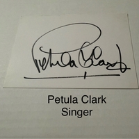 Petula Clark signed signed card