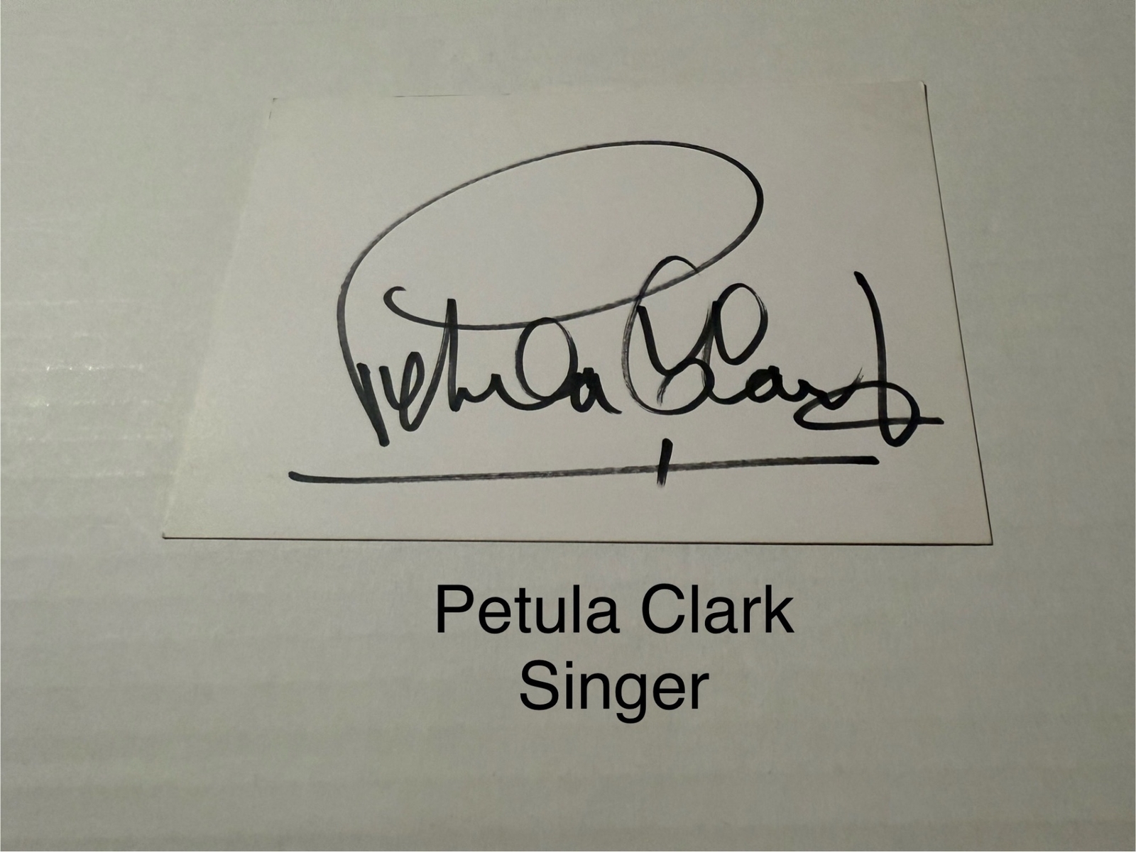 Petula Clark signed signed card