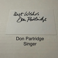 Don Partridge signed signed card