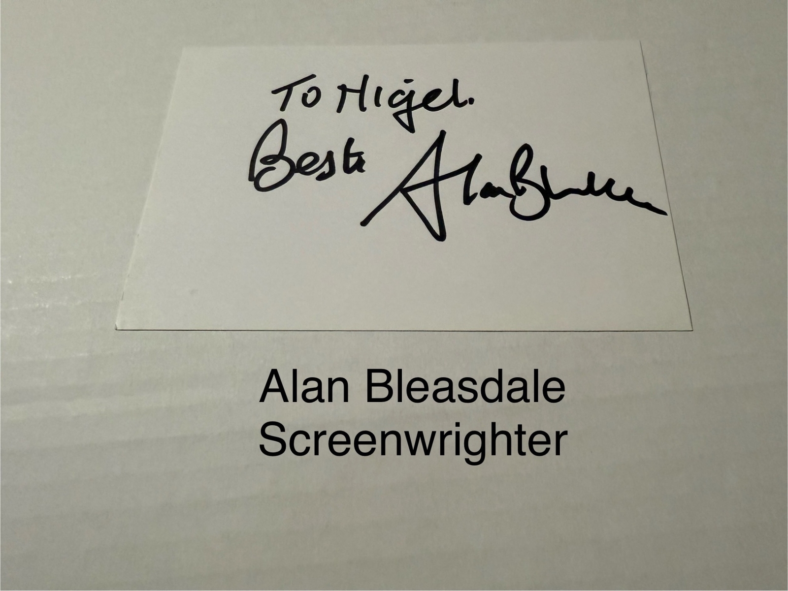 Alan Bleasdale signed signed card