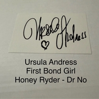 Ursula Andress signed signed card