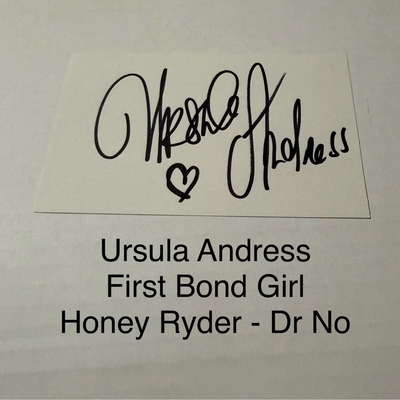 Ursula Andress signed signed card