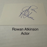 Rowan Atkinson signed signed card