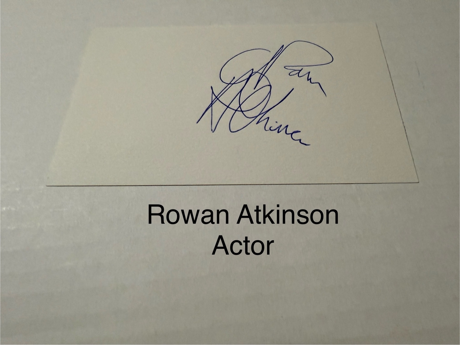 Rowan Atkinson signed signed card