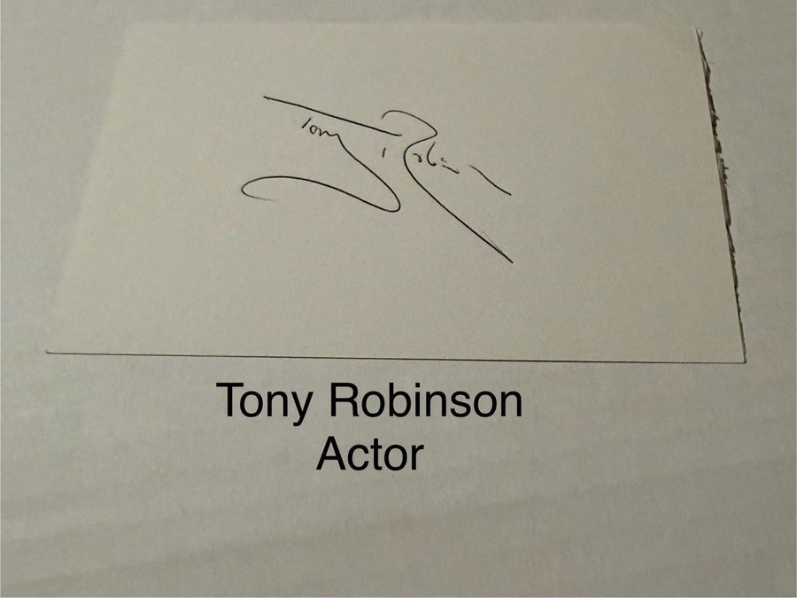 Tony Robinson signed signed card