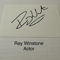 Ray Winstone signed signed card