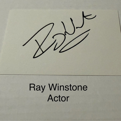 Ray Winstone signed signed card