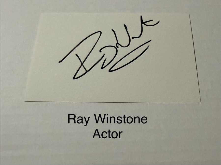 Ray Winstone signed signed card