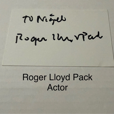 Roger Lloyd Pack signed signed card