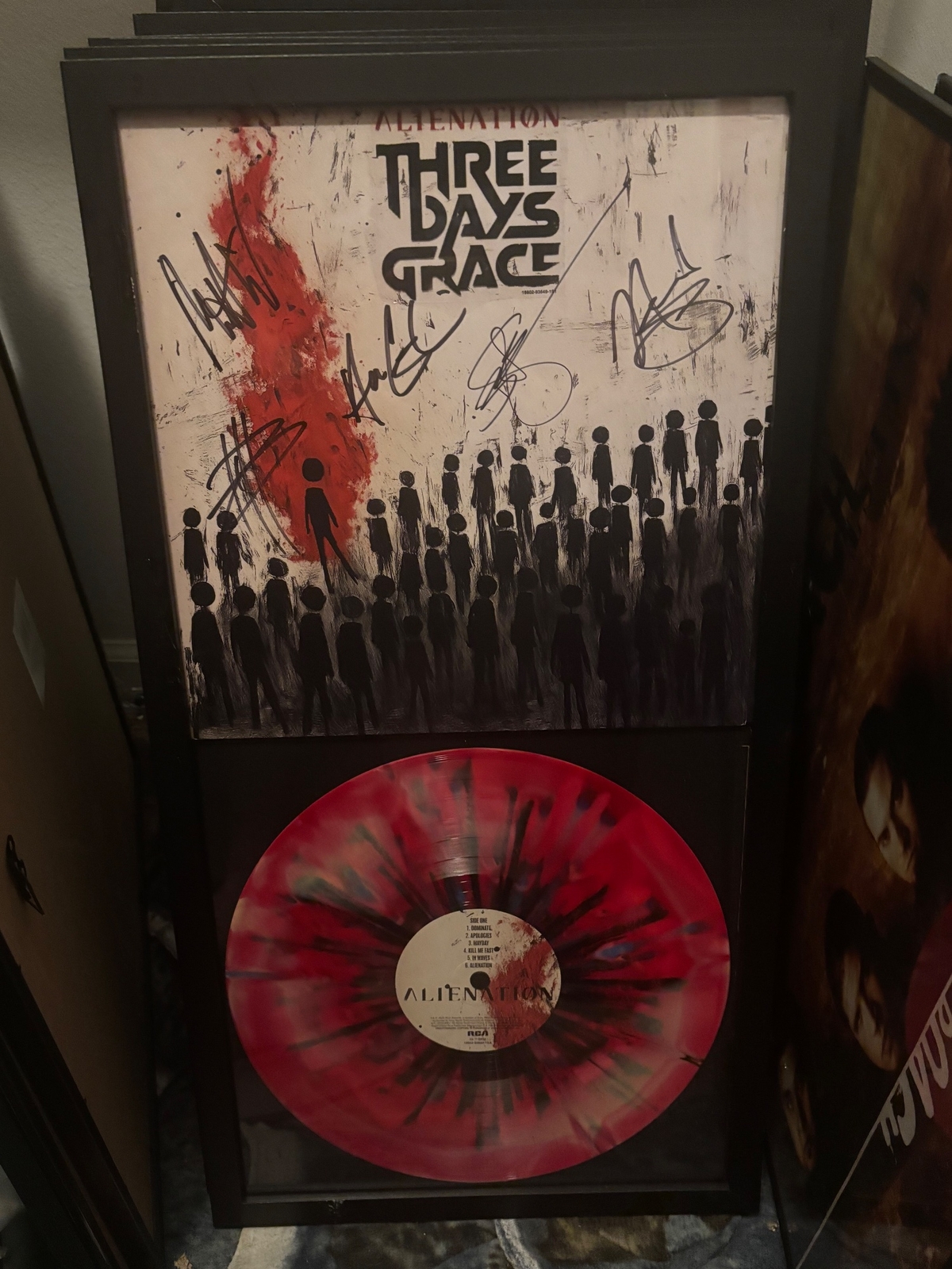 Three Days Grace signed vinyl record
