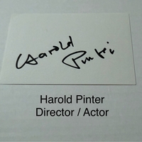 Harold Pinter signed signed card