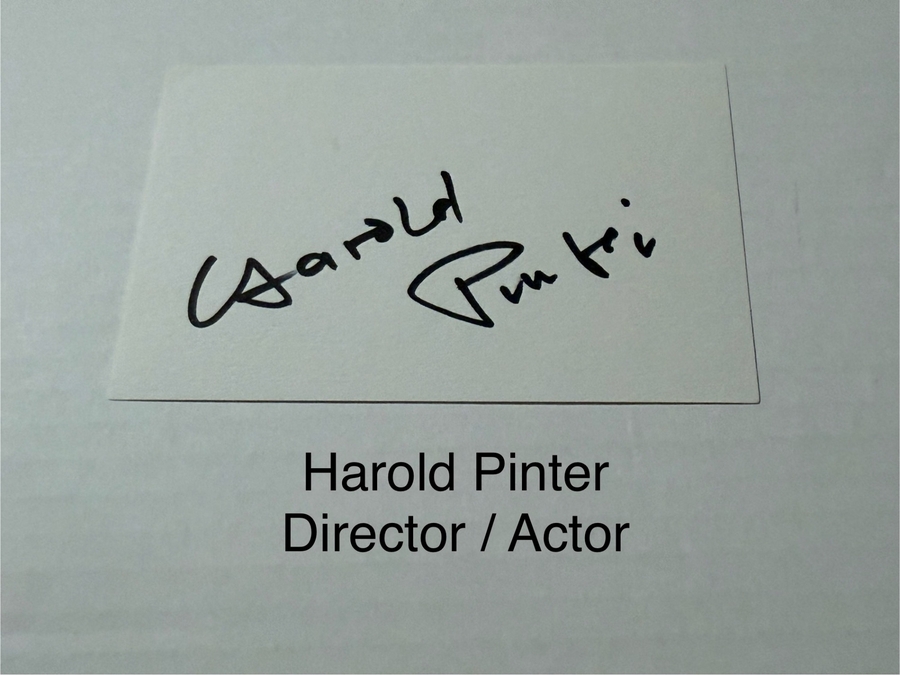Harold Pinter signed signed card