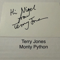 Terry Jones signed signed card