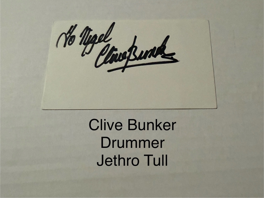 Clive Bunker signed signed card