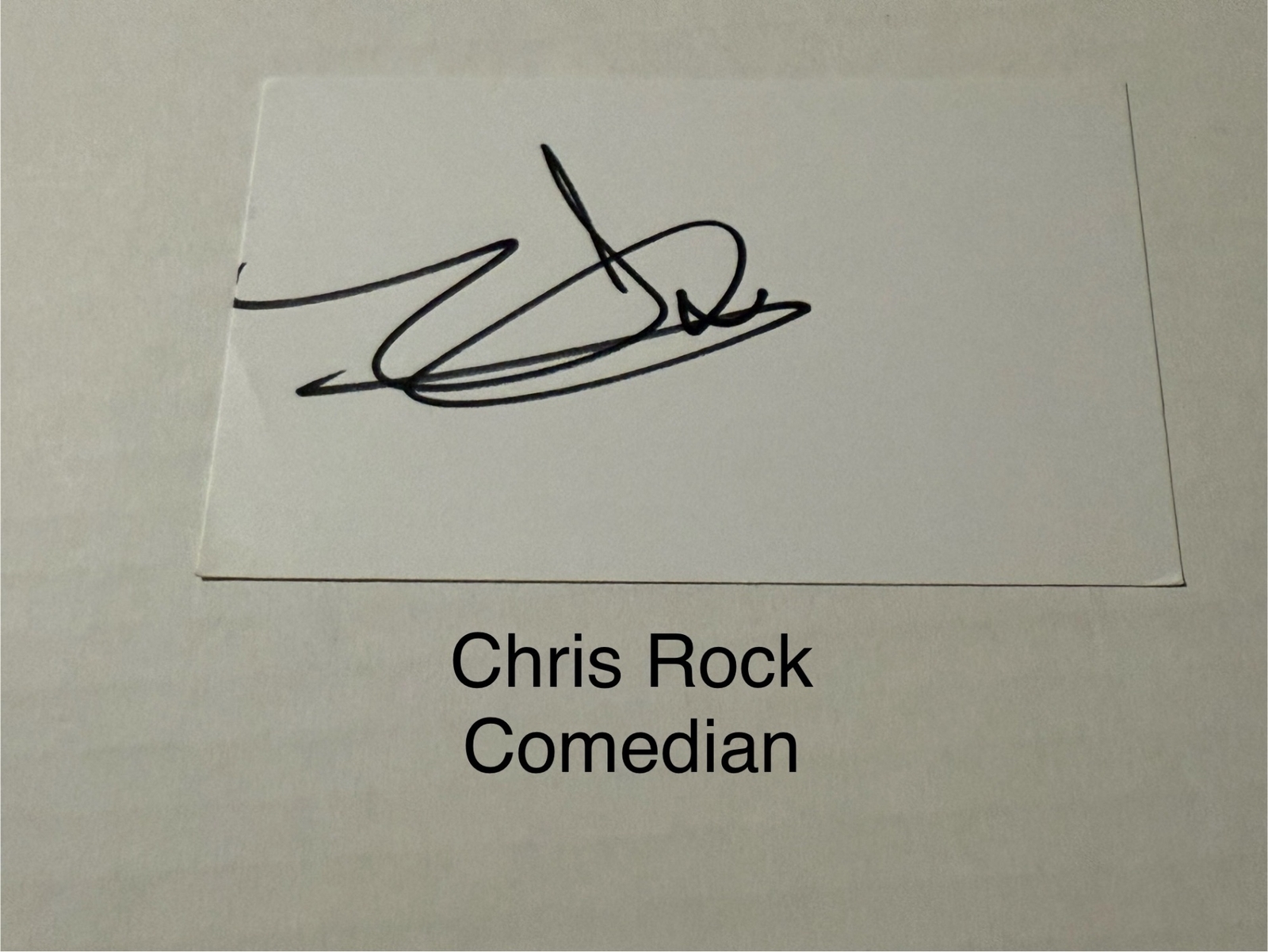 Chris Rock signed signed card