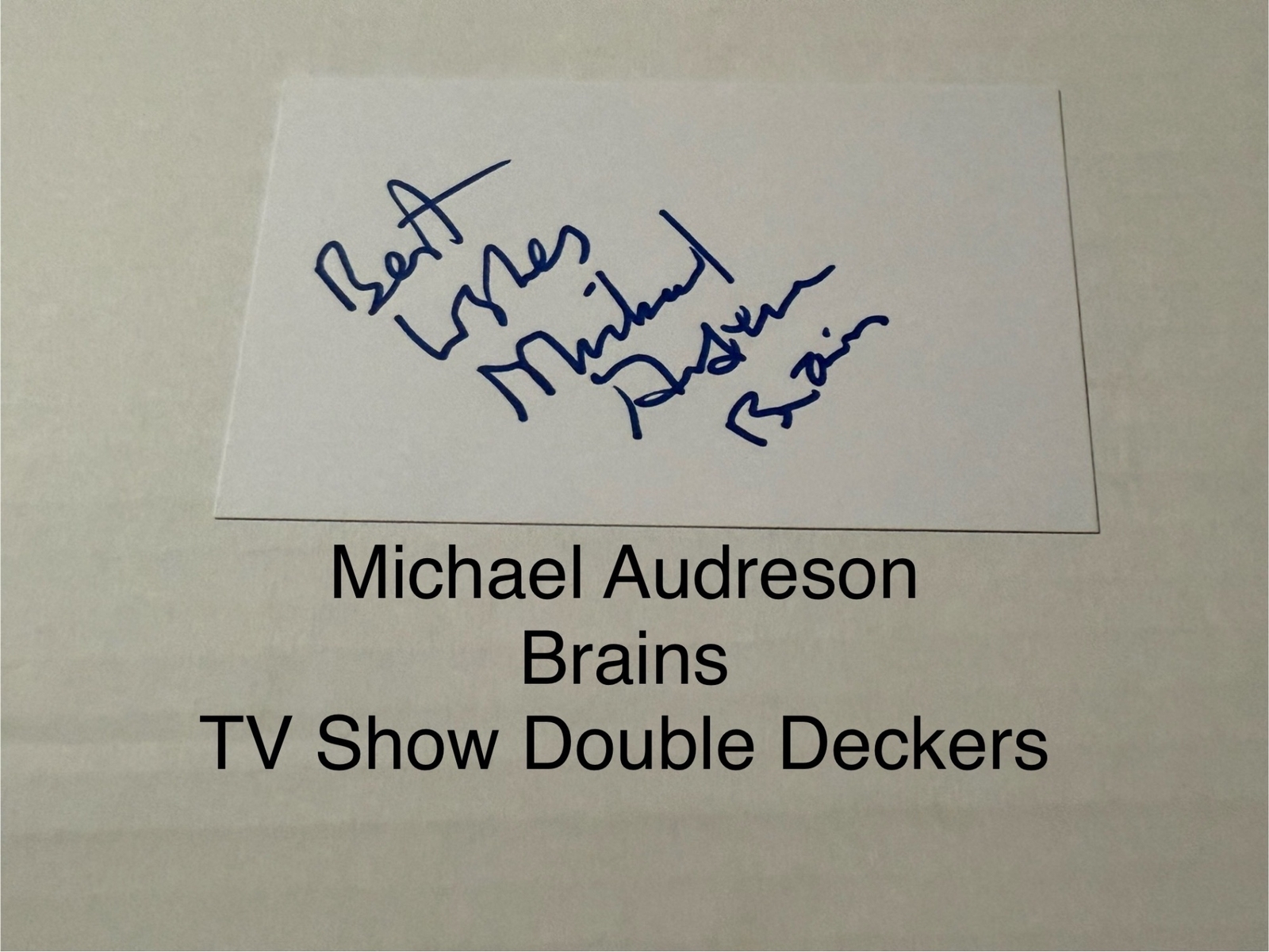 Michael Audreson signed signed card