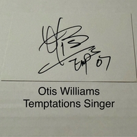 Otis Williams signed signed card