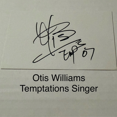 Otis Williams signed signed card