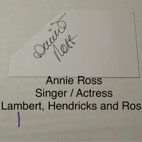 Annie Ross signed signed card