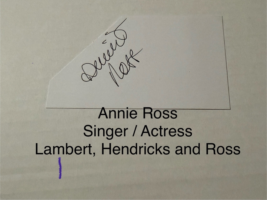 Annie Ross signed signed card
