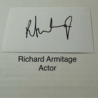 Richard Armitage signed signed card