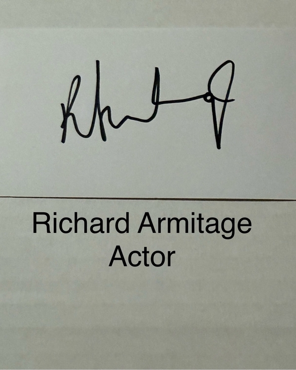 Richard Armitage signed signed card