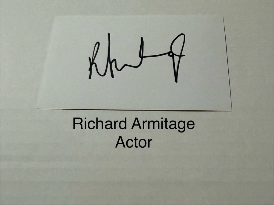 Richard Armitage signed signed card