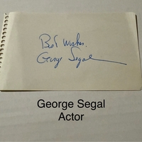 George Segal signed signed card