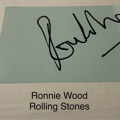 Ronnie Wood signed signed card