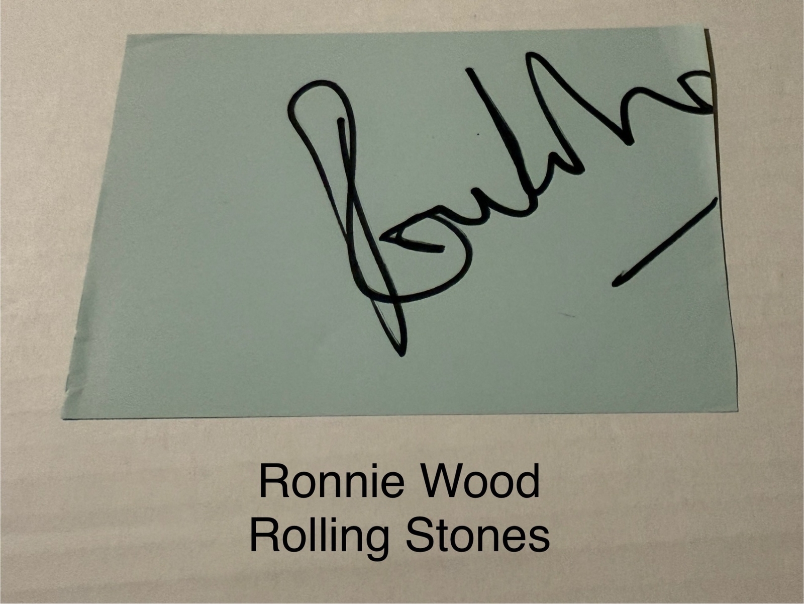 Ronnie Wood signed signed card
