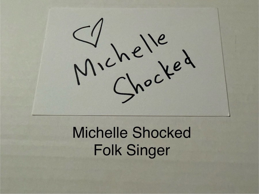 Michelle Shocked signed signed card